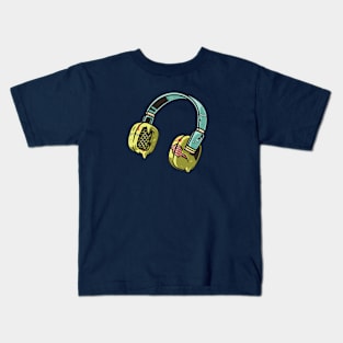 Zombie Headphones Cartoon Kids T-Shirt